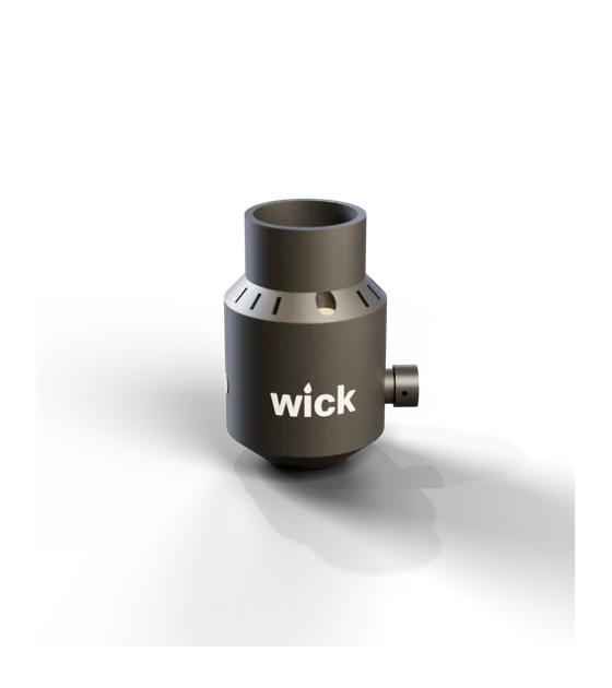 wick in matte Black with a white wordmark